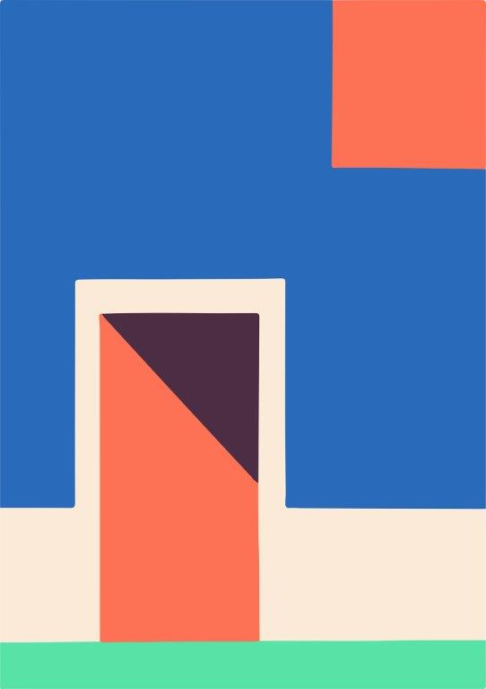 2112 Kit com 4 Quadros Arte Abstrata em Lona
