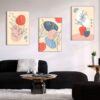 Kit com 3 Quadros Arte Abstrata em Lona