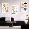 Kit com 3 Quadros Arte Abstrata em Lona