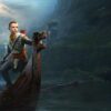 Kit com 2 Quadros em Lona God Of War