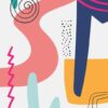 Kit com 3 Quadros Arte Abstrata em Lona
