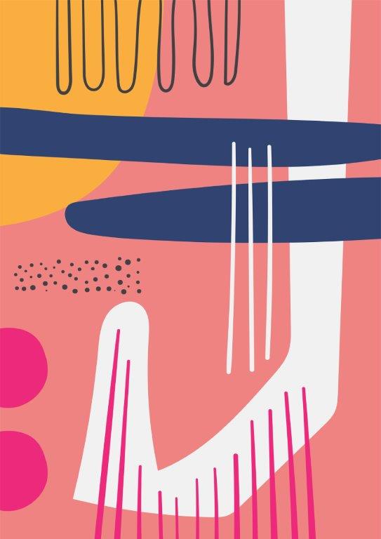 Kit com 3 Quadros Arte Abstrata em Lona