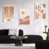 222 Kit com 3 Quadros Arte Abstrata em Lona