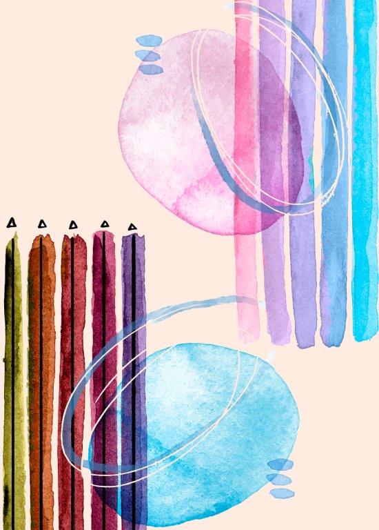 2233 Kit com 3 Quadros Arte Abstrata em Lona