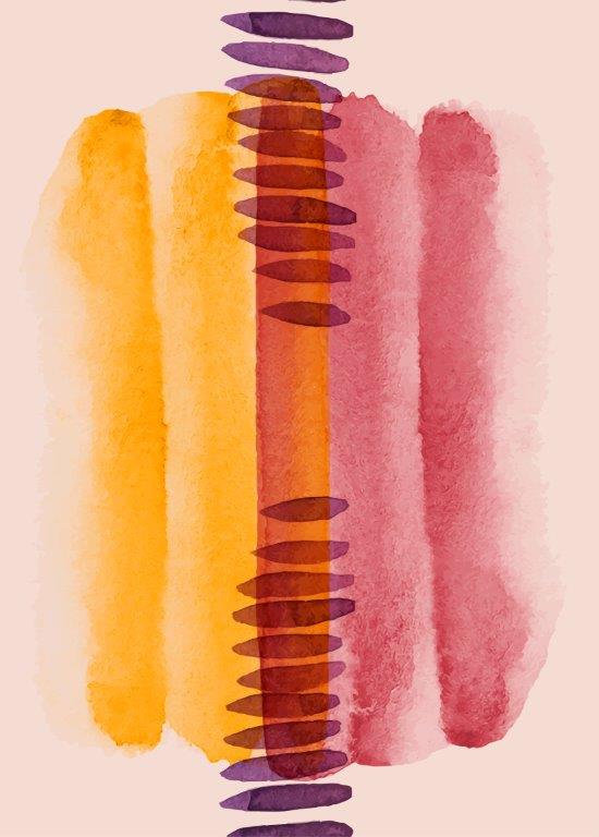 Kit com 3 Quadros Arte Abstrata em Lona