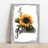 Quadro em Lona Borda Infinita Floral Gratidão