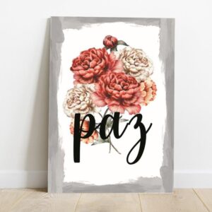 25 Quadro em Lona Borda Infinita Floral Paz