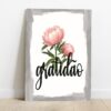 Quadro em Lona Borda Infinita Floral Gratidão