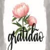 Quadro em Lona Borda Infinita Floral Gratidão