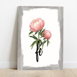 27 Quadro em Lona Borda Infinita Floral Fé