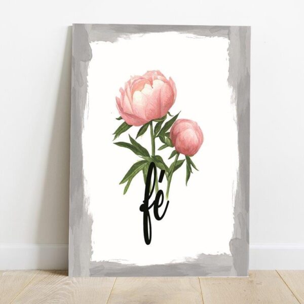 Quadro em Lona Borda Infinita Floral Fé