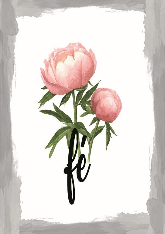 Quadro em Lona Borda Infinita Floral Fé