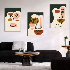 28 Kit com 3 Quadros em Lona Borda Infinita Arte Moderna