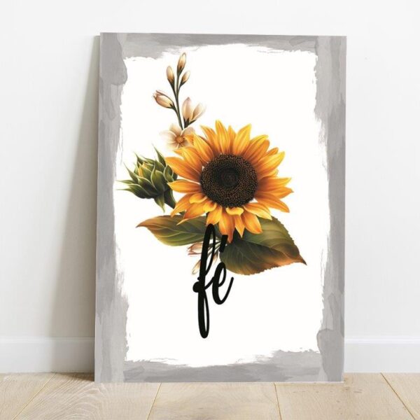 Quadro em Lona Borda Infinita Floral Fé