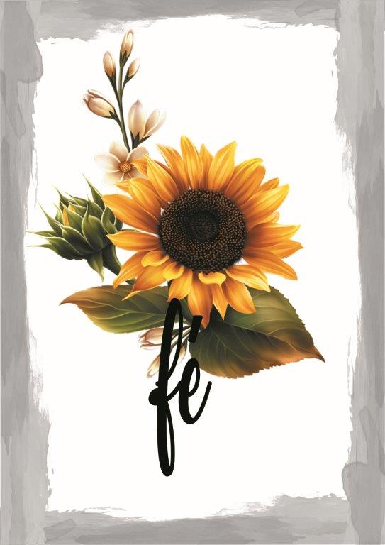 Quadro em Lona Borda Infinita Floral Fé