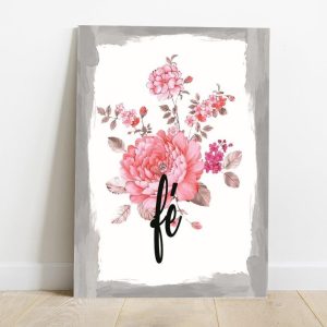 Quadro em Lona Borda Infinita Floral Fé