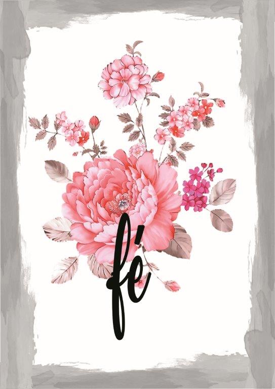 Quadro em Lona Borda Infinita Floral Fé