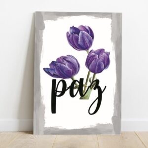 3 Quadro em Lona Borda Infinita Floral Paz