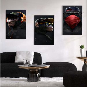 Kit com 3 Quadros em Lona Savana
