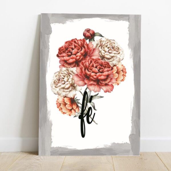Quadro em Lona Borda Infinita Floral Fé