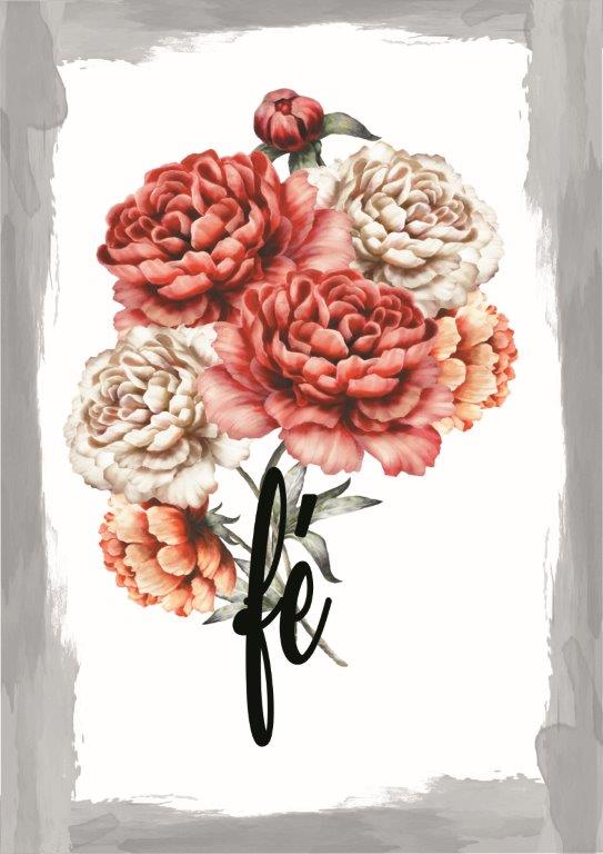 Quadro em Lona Borda Infinita Floral Fé