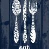 Kit com 3 Quadros em Lona Comer Rezar & Amar