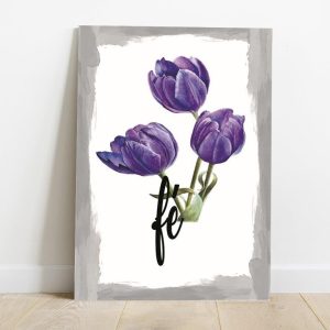 Quadro em Lona Borda Infinita Floral Fé