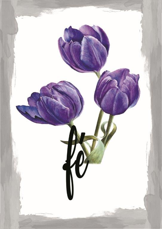 Quadro em Lona Borda Infinita Floral Fé