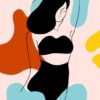 Kit com 3 Quadros em Lona Borda Infinita Arte Mulher