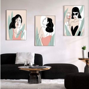 Kit com 3 Quadros em Lona Borda Infinita Arte Sensações