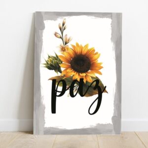 34 Quadro em Lona Borda Infinita Floral Paz