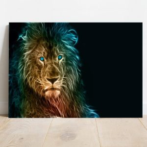 Quadro Borda Infinita Arte Leão