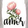 Quadro em Lona Borda Infinita Floral Amor
