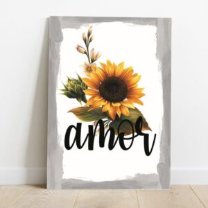Quadro em Lona Borda Infinita Floral Amor