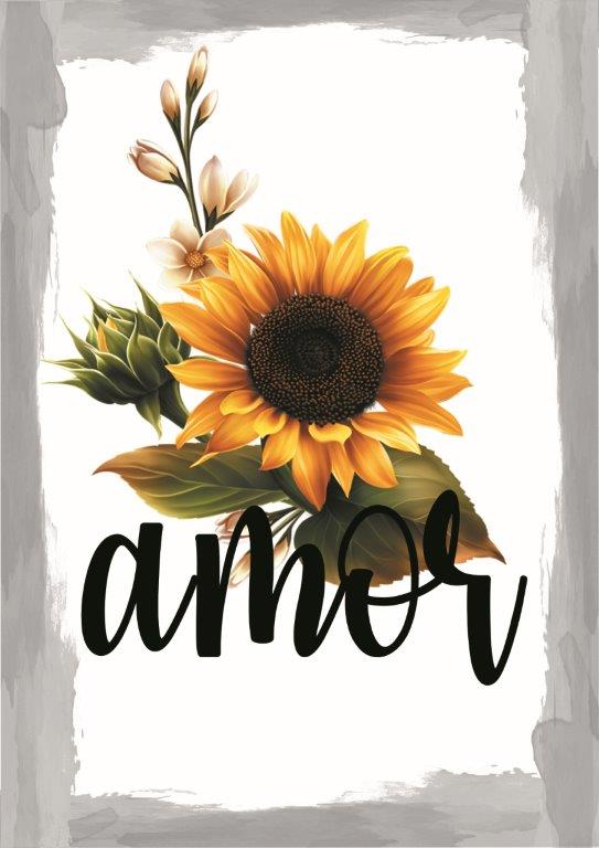 Quadro em Lona Borda Infinita Floral Amor