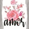 Quadro em Lona Borda Infinita Floral Amor