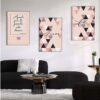 Kit com 3 Quadros em Lona Frases Amor & Fé