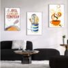 4 Kit com 3 Quadros em Lona Amor & Tempero