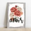 Quadro em Lona Borda Infinita Floral Amor