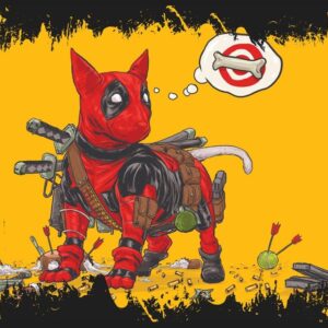 40 Quadro em Lona Dead Pool Dog