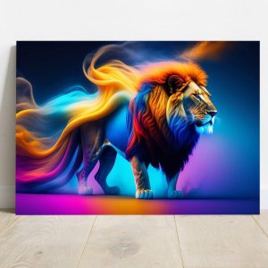 Quadro Borda Infinita Arte Leão