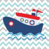 Kit com 3 Quadros em Lona Infantil Ursinho Marinheiro