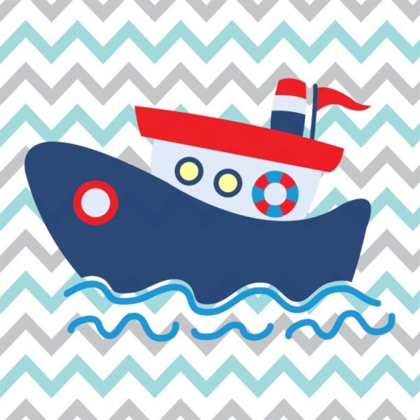 Kit com 3 Quadros em Lona Infantil Ursinho Marinheiro