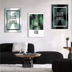 Kit com 3 Quadros em Lona Lar Doce Lar