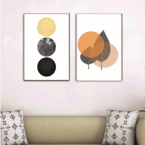 Kit com 2 Quadros em Lona Arte Floral