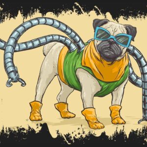 48 Quadro em Lona Octopus Dog
