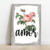 Quadro em Lona Borda Infinita Floral Amor