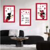 Kit com 3 Quadros em Lona Infantil Mickey & Minnie