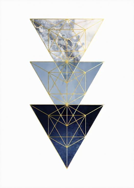 523 Kit com 3 Quadros Arte Abstrata em Lona