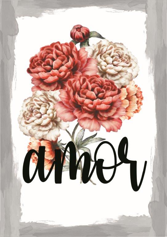 561 Kit com 3 Quadros em Lona Amor Família& Gratidão